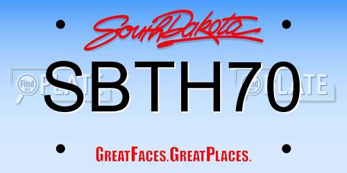 SBTH70 South Dakota License Plate