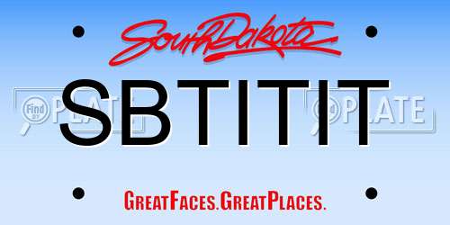 SBTITIT South Dakota License Plate
