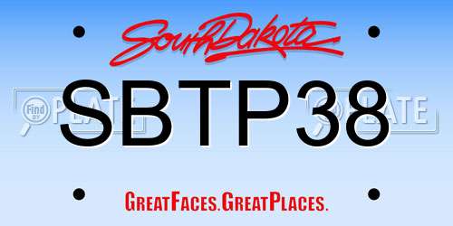 SBTP38 South Dakota License Plate