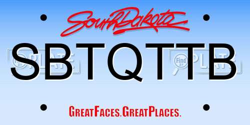 SBTQTTB South Dakota License Plate
