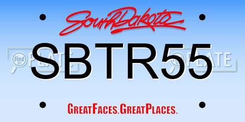 SBTR55 South Dakota License Plate