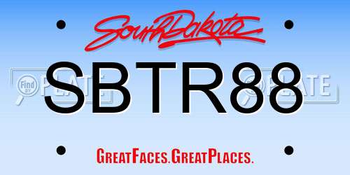 SBTR88 South Dakota License Plate