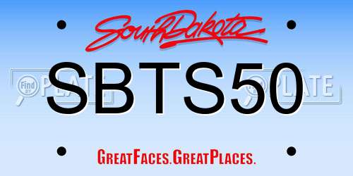 SBTS50 South Dakota License Plate