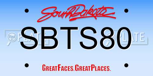SBTS80 South Dakota License Plate