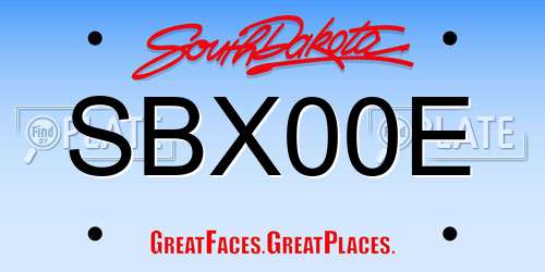 SBX00E South Dakota License Plate