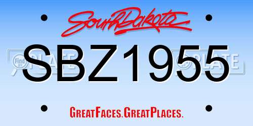 SBZ1955 South Dakota License Plate