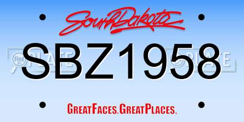 SBZ1958 South Dakota License Plate