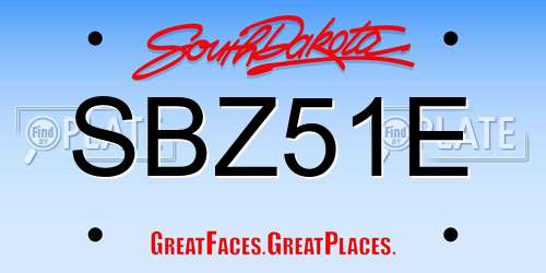 SBZ51E South Dakota License Plate
