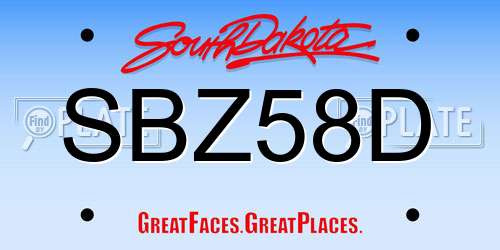 SBZ58D South Dakota License Plate