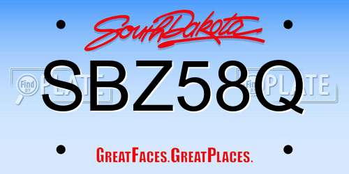 SBZ58Q South Dakota License Plate