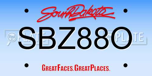 SBZ88O South Dakota License Plate