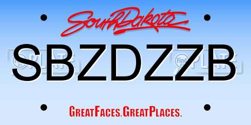SBZDZZB South Dakota License Plate
