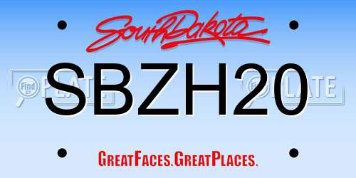 SBZH20 South Dakota License Plate