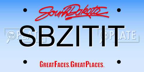 SBZITIT South Dakota License Plate
