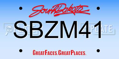 SBZM41 South Dakota License Plate