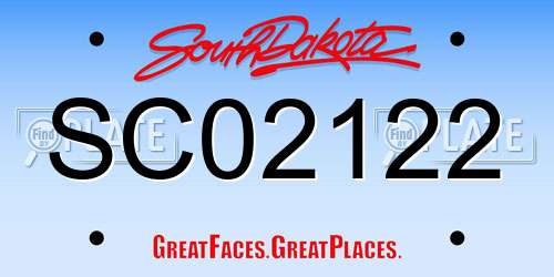 SC02122 South Dakota License Plate
