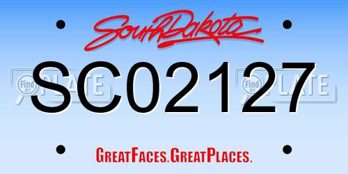 SC02127 South Dakota License Plate