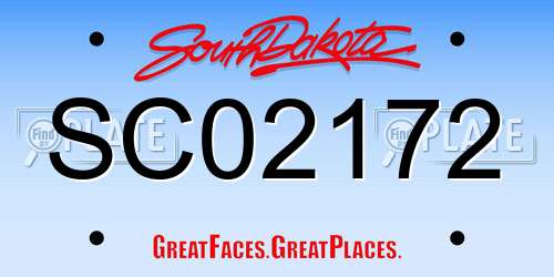 SC02172 South Dakota License Plate