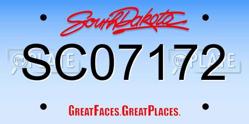SC07172 South Dakota License Plate