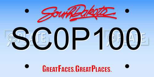 SC0P100 South Dakota License Plate