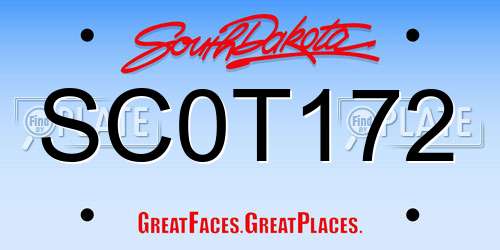 SC0T172 South Dakota License Plate
