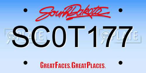 SC0T177 South Dakota License Plate