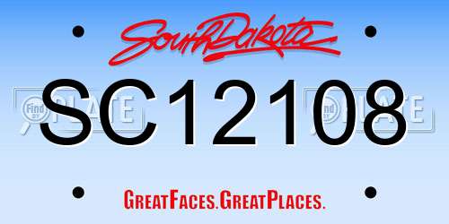 SC12108 South Dakota License Plate