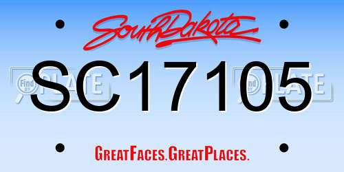 SC17105 South Dakota License Plate