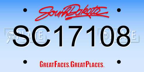 SC17108 South Dakota License Plate