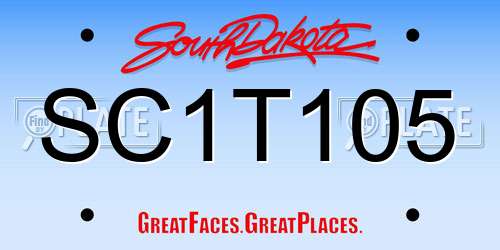 SC1T105 South Dakota License Plate