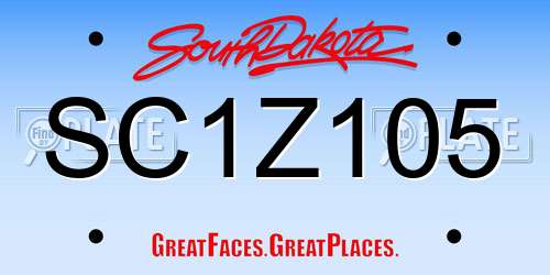 SC1Z105 South Dakota License Plate