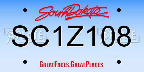 SC1Z108 South Dakota License Plate