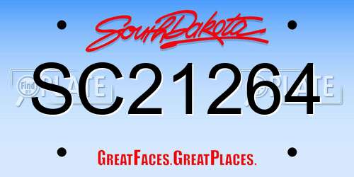 SC21264 South Dakota License Plate