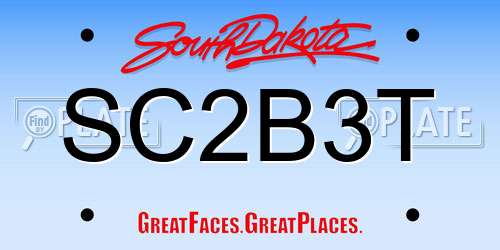 SC2B3T South Dakota License Plate
