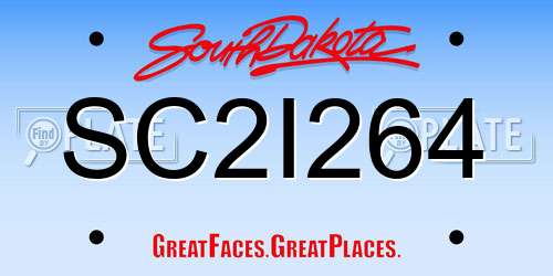 SC2I264 South Dakota License Plate