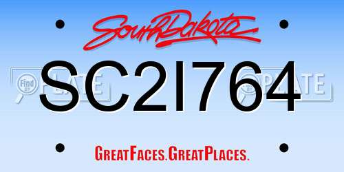 SC2I764 South Dakota License Plate