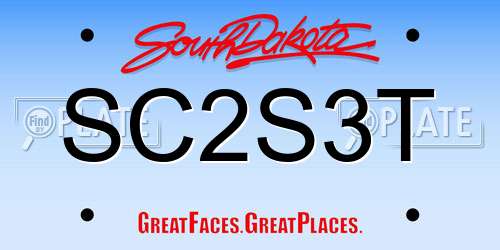 SC2S3T South Dakota License Plate