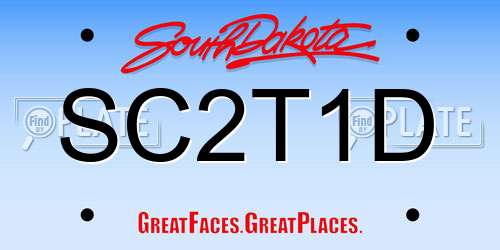 SC2T1D South Dakota License Plate