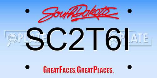 SC2T6I South Dakota License Plate