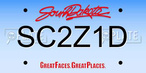 SC2Z1D South Dakota License Plate