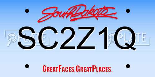 SC2Z1Q South Dakota License Plate