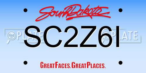 SC2Z6I South Dakota License Plate