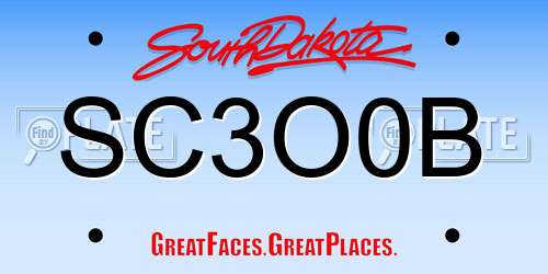 SC3O0B South Dakota License Plate