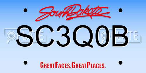 SC3Q0B South Dakota License Plate