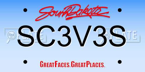 SC3V3S South Dakota License Plate