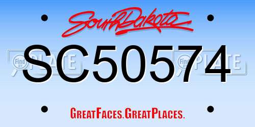 SC50574 South Dakota License Plate