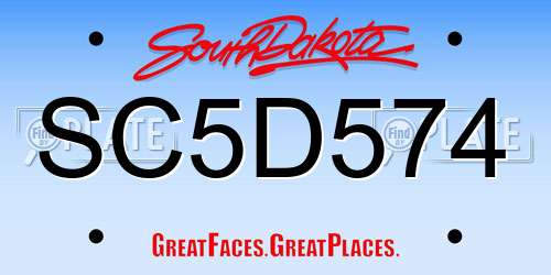SC5D574 South Dakota License Plate