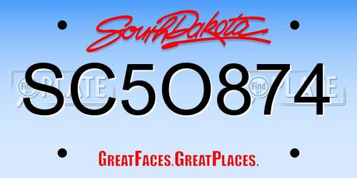 SC5O874 South Dakota License Plate