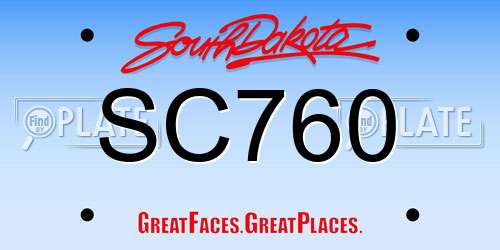 SC760 South Dakota License Plate