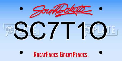 SC7T1O South Dakota License Plate